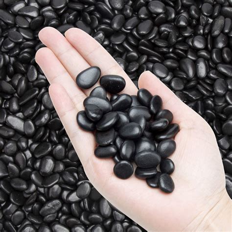 Buy 2.7lb Black Small Decorative Pebbles - Aquarium Gravel River Rock ...