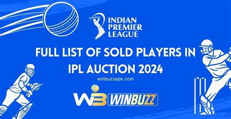 Full List of IPL Auction 2024 Sold and Unsold Players | Ipl, Poker ...