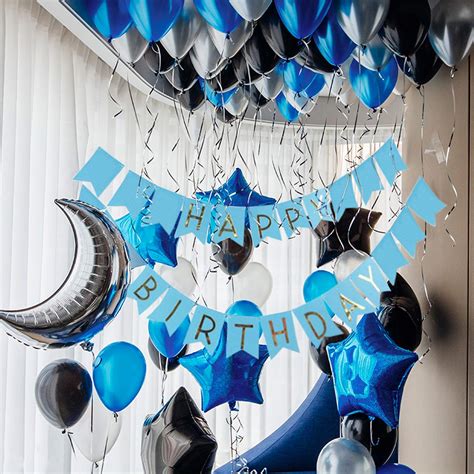 Blue Birthday Party Decorations,Happy Birthday Supplies, Happy Birthday ...