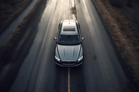 Premium AI Image | Aerial view of a car on the road