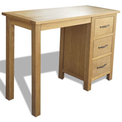 vidaXL Desk with 3 Drawers Solid Oak Wood 41.7"x15.7"x29.5" - Walmart.com