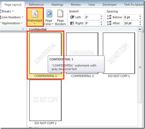 Watermark In Office Word 2010