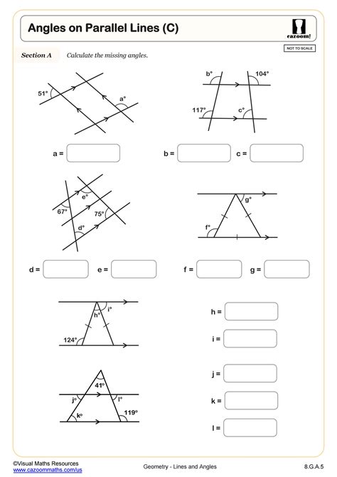 Parallel Lines And Triangles Worksheets