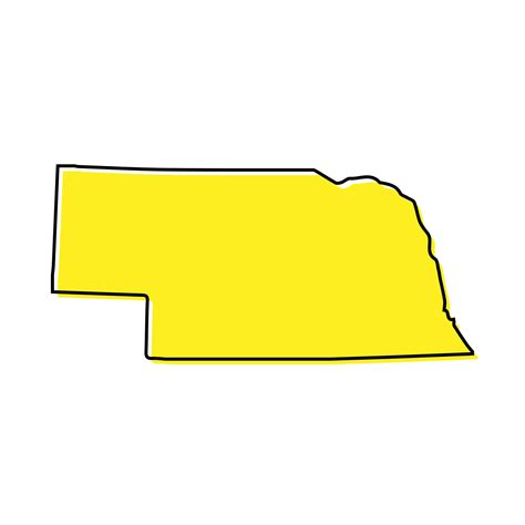 Simple outline map of Nebraska is a state of United States. Styl ...