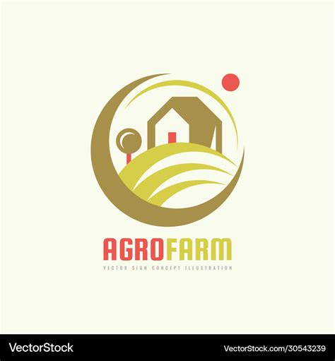 Agro farm - logo template concept organic Vector Image