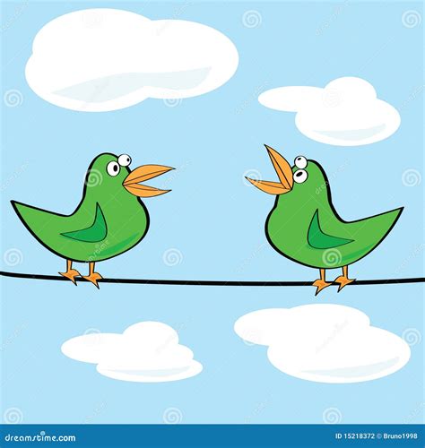 Birds chirping stock vector. Illustration of chatter - 15218372