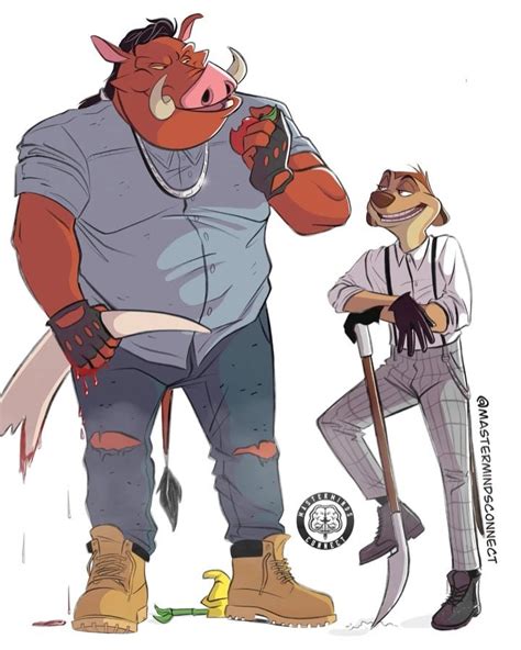 Timon and Pumbaa | Artist Gave The Lion King Characters a Humanlike ...