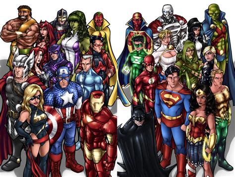 Comparación de personajes de Marvel con los de Dc Comics ~ TJLL Extras