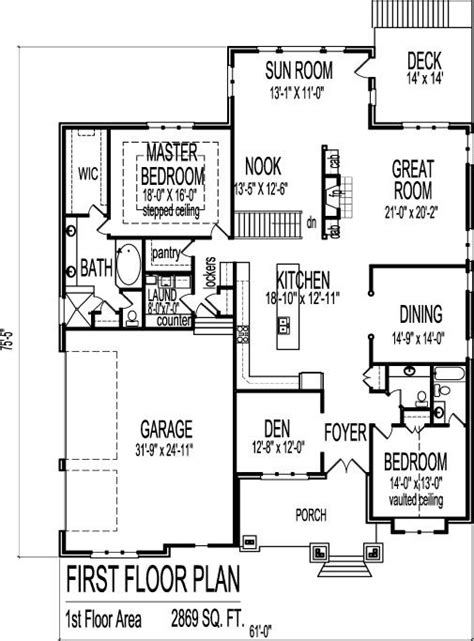 1 Story 2 Bedroom House Plans. Minus sunroom | Bungalow house floor ...