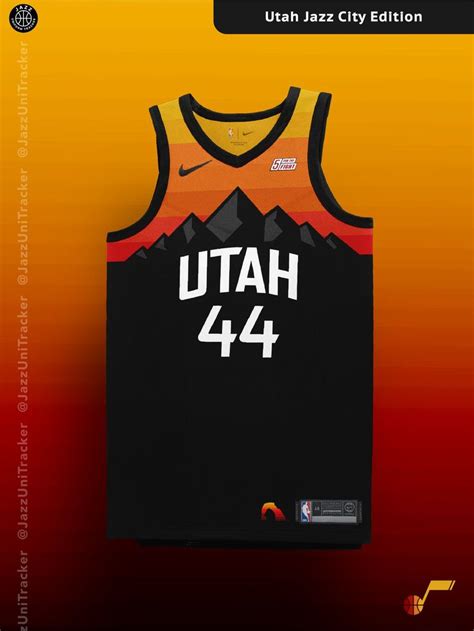 the utah jazz's basketball jersey is on display in front of an orange ...