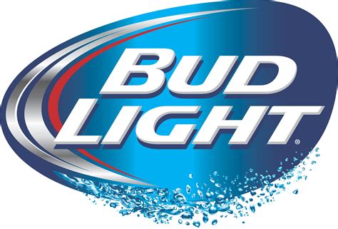 Bud Light Logo with Water Splash on Blue Background