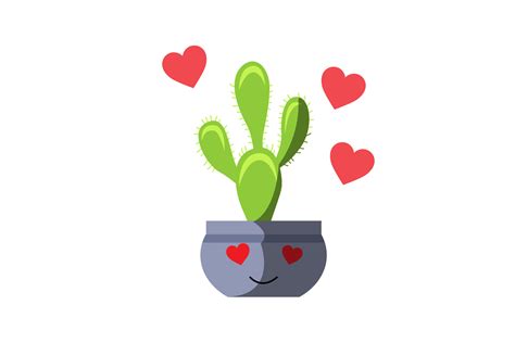 Valentine Romance Cactus Vector Graphic by vdashstudio · Creative Fabrica