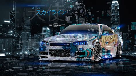 Nissan Gtr R34 Anime Girl, Anime-girl, Anime, Artist,, 50% OFF