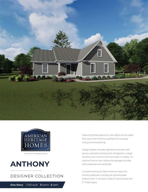 The Anthony | American style homes, House design, Home builders