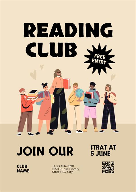 Reading Club for School Children Online Poster A2 Template - VistaCreate