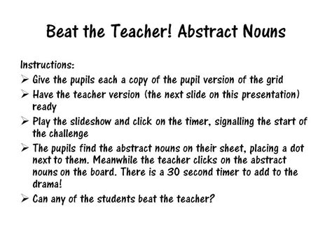 Abstract Nouns Game | Teaching Resources