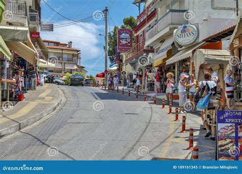 Street in Neos Marmaras, Greece Editorial Image - Image of culture ...