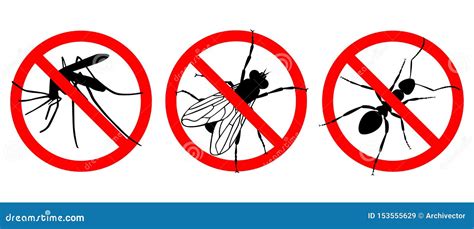 No insects. Sign set stock vector. Illustration of insect - 153555629