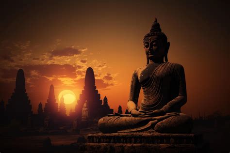 Buddha statue on Sunset background, Buddha purnima Vesak day. 21862644 ...