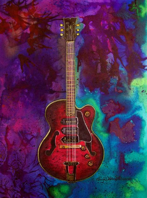 abstract guitar | Guitar art, Unique canvas art, Original canvas painting