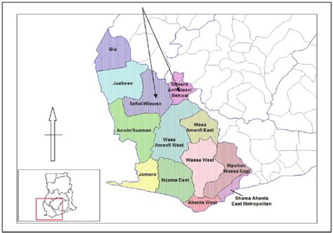 Map of Ghana Showing the Western Region and the Study Area | Download ...