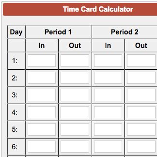 Time Card Calculator