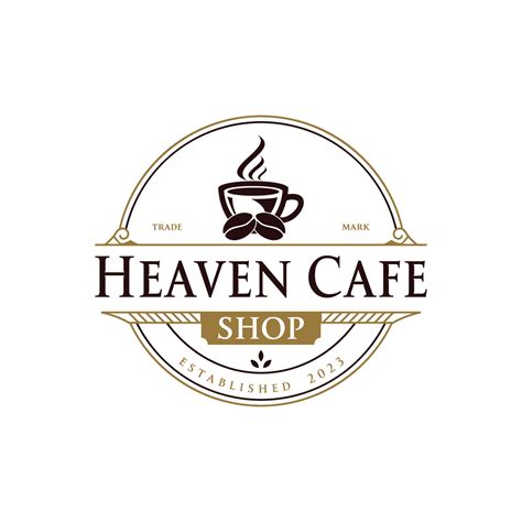 Heaven cafe shop logo in vintage concept design 24135337 Vector Art at ...