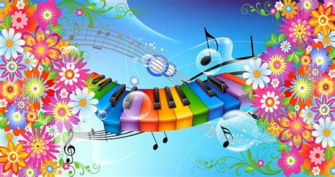 HD wallpaper: Music, Artistic, Abstract, Colorful, Flower, Keyboard ...