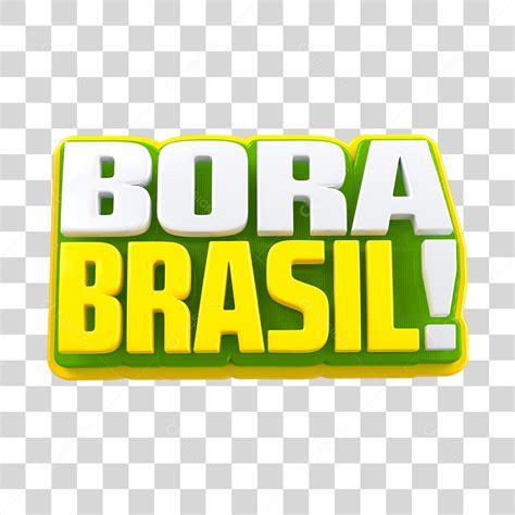 Selo 3D Bora Brasil! Para Composição PNG [download] - Designi