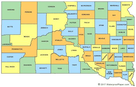 South Dakota County Map - SD Counties - Map of South Dakota