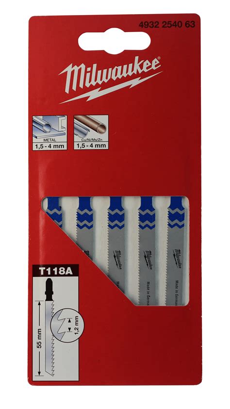 Milwaukee Jigsaw Blades T118A Metal Traditional Cut 5 Pack For Sale ...