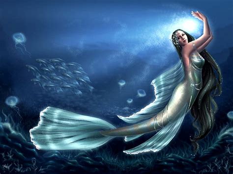 BEAUTIFUL MERMAID, fish, mermaid, bonito, sea, blue, HD wallpaper | Peakpx