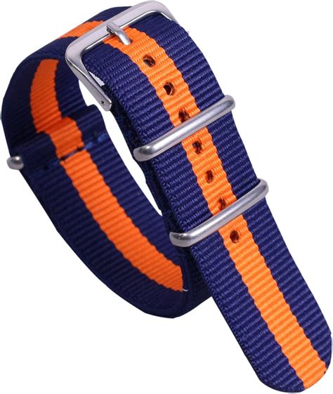 Amazon.com: 20mm Dark Blue/Orange Colorful Style Sturdy Exotic Soft ...