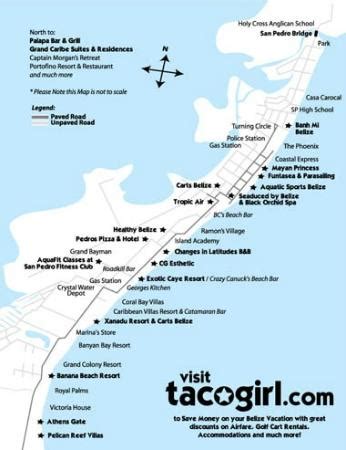 Ambergris Caye Map Of Hotels And Villas