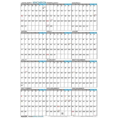 JJH Planners - Laminated - 24" X 36" Large Monday Start Week 2023 ...