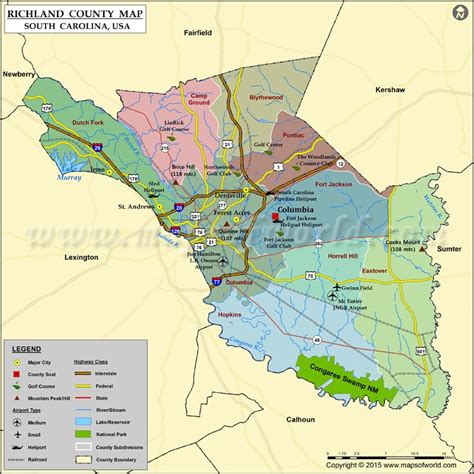 Richland County Map, South Carolina