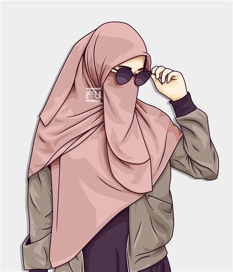 Vector Hijab Niqab by ahmadfu22 | Hijab cartoon, Girl cartoon, Hijab ...