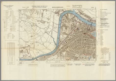 Street Map of Middlesbrough, England with Military-Geographic Features ...