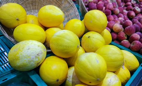 Pile of Sun Melon in Market To Sell Stock Image - Image of ingredient ...