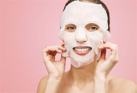 Woman Applied A Cleansing Mask Stock Image - Image of bathroom ...