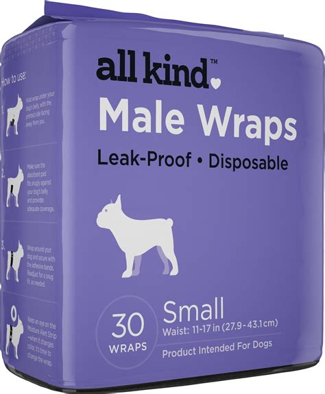 ALL KIND Disposable Male Dog Wraps, Small: 11 to 17-in waist, 30 count ...