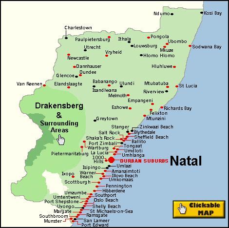 KZN Map | South africa travel, Durban south africa, Kwazulu natal