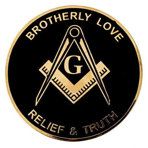 Brotherly Love Relief and Truth Round Masonic Auto Emblem