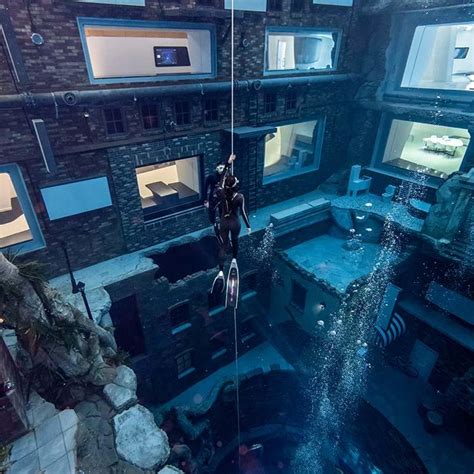 World's deepest pool plunges divers into a sunken city in Dubai