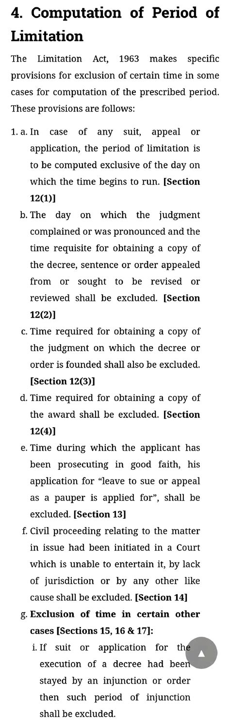 Limitation act - Notes - 4. Computation of Period of Limitation The ...