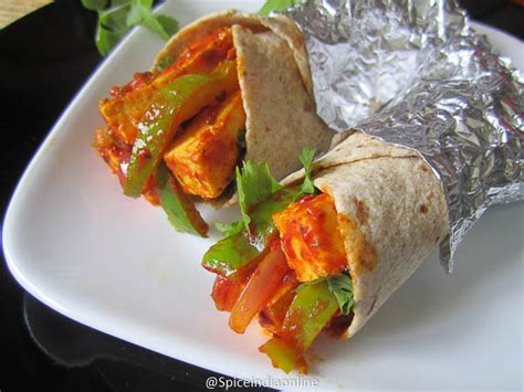 Paneer Kathi Roll - Chilli Paneer Wrap — Spiceindiaonline