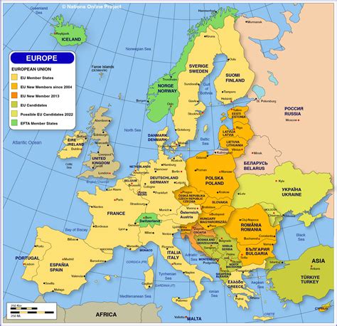 Map of Europe - Member States of the EU - Nations Online Project