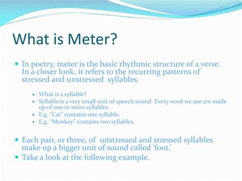 PPT - Meter in Poetry PowerPoint Presentation, free download - ID:2172049