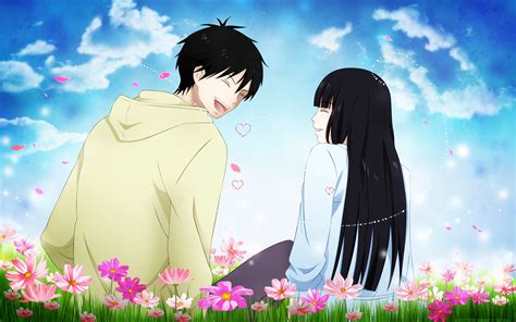 Wallpaper : illustration, flowers, anime girls, anime boys, love ...