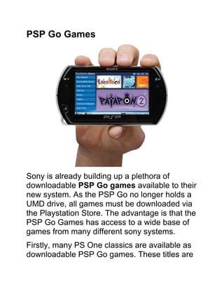 PSP Go Games - See The Most Breathtaking PSP Games Here